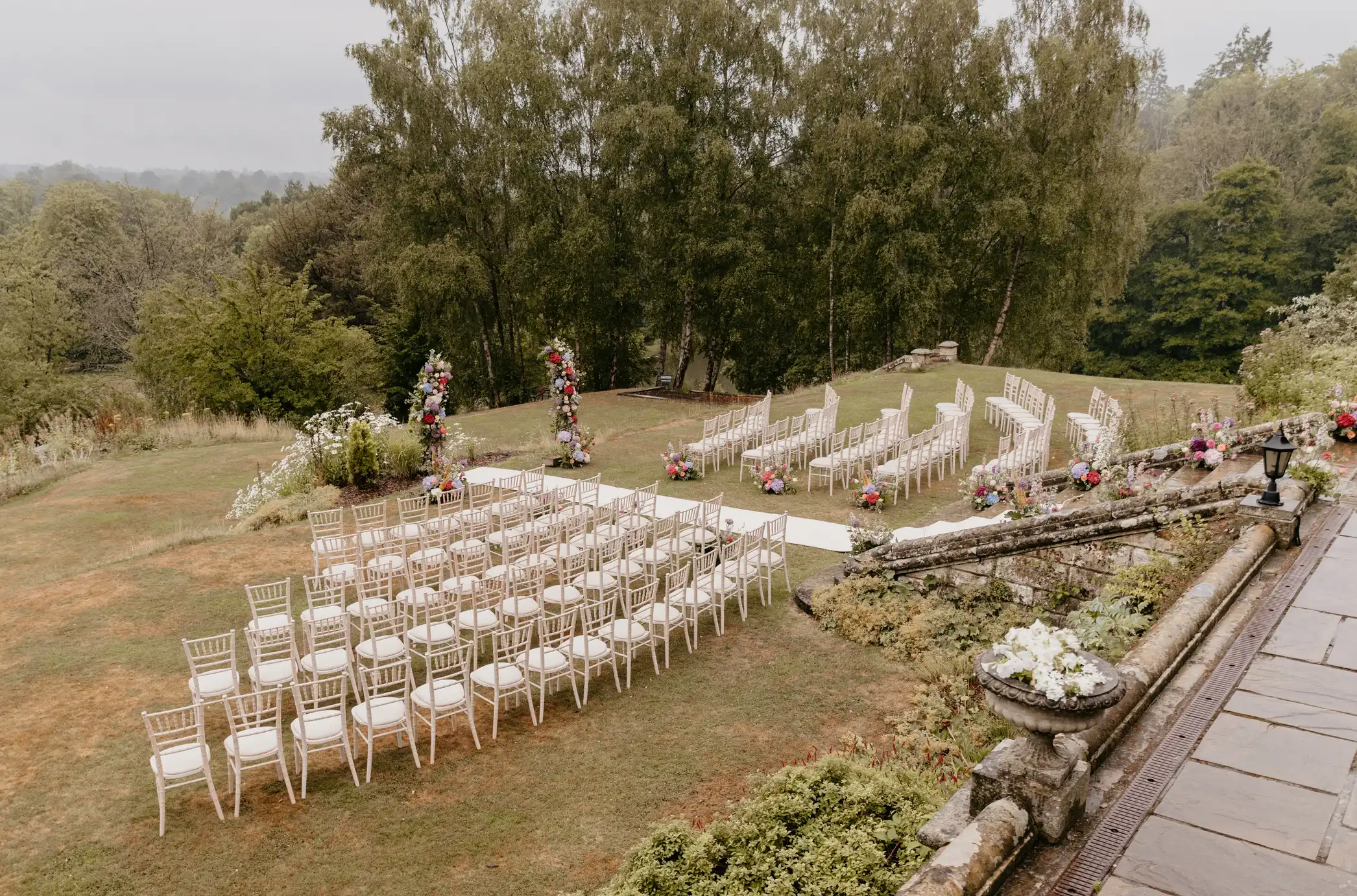 A function room set for private dining at Salomons Estate