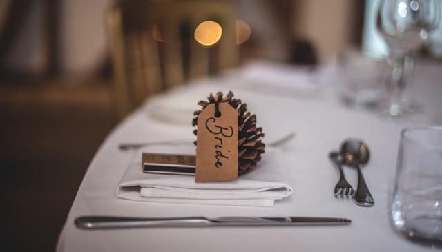 Christmas crackers on the table.