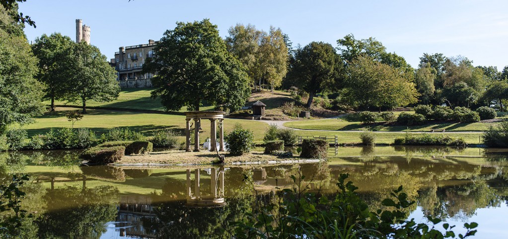 Park with a lake