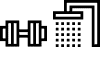 Weights and shower icon