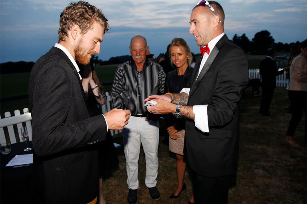 Magician doing a card trick