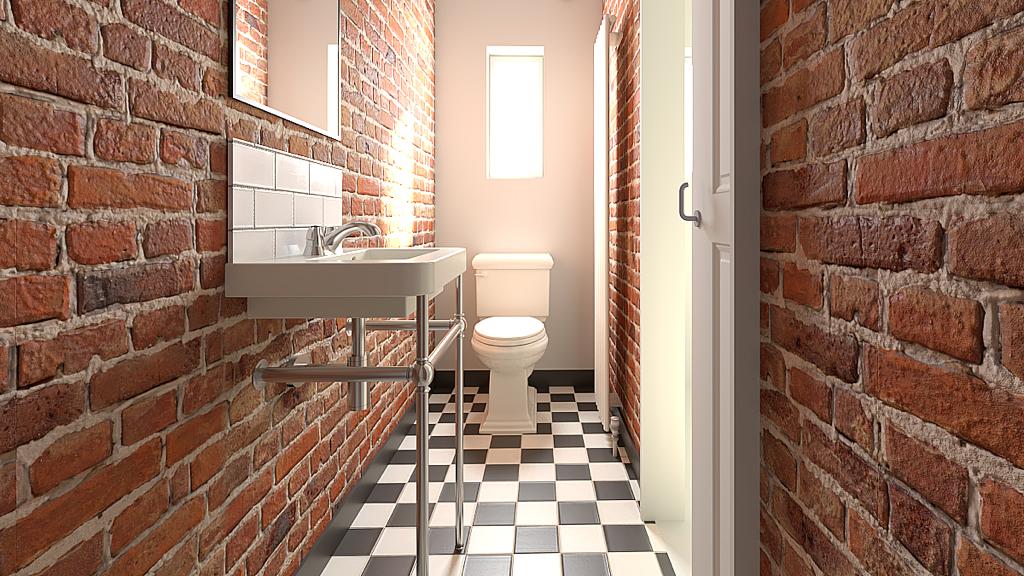 Toilet and sink inside a Salomons Estate Bathroom