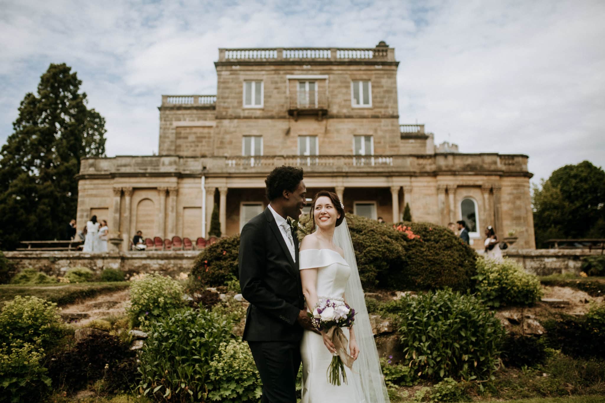 married couple stand in front of Salomons Estate