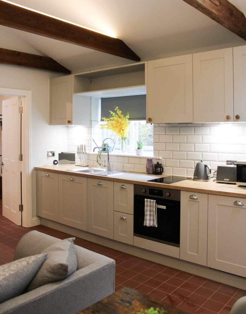 kitchen and dining area in one of the new Garden Cottages at Salomons Estate