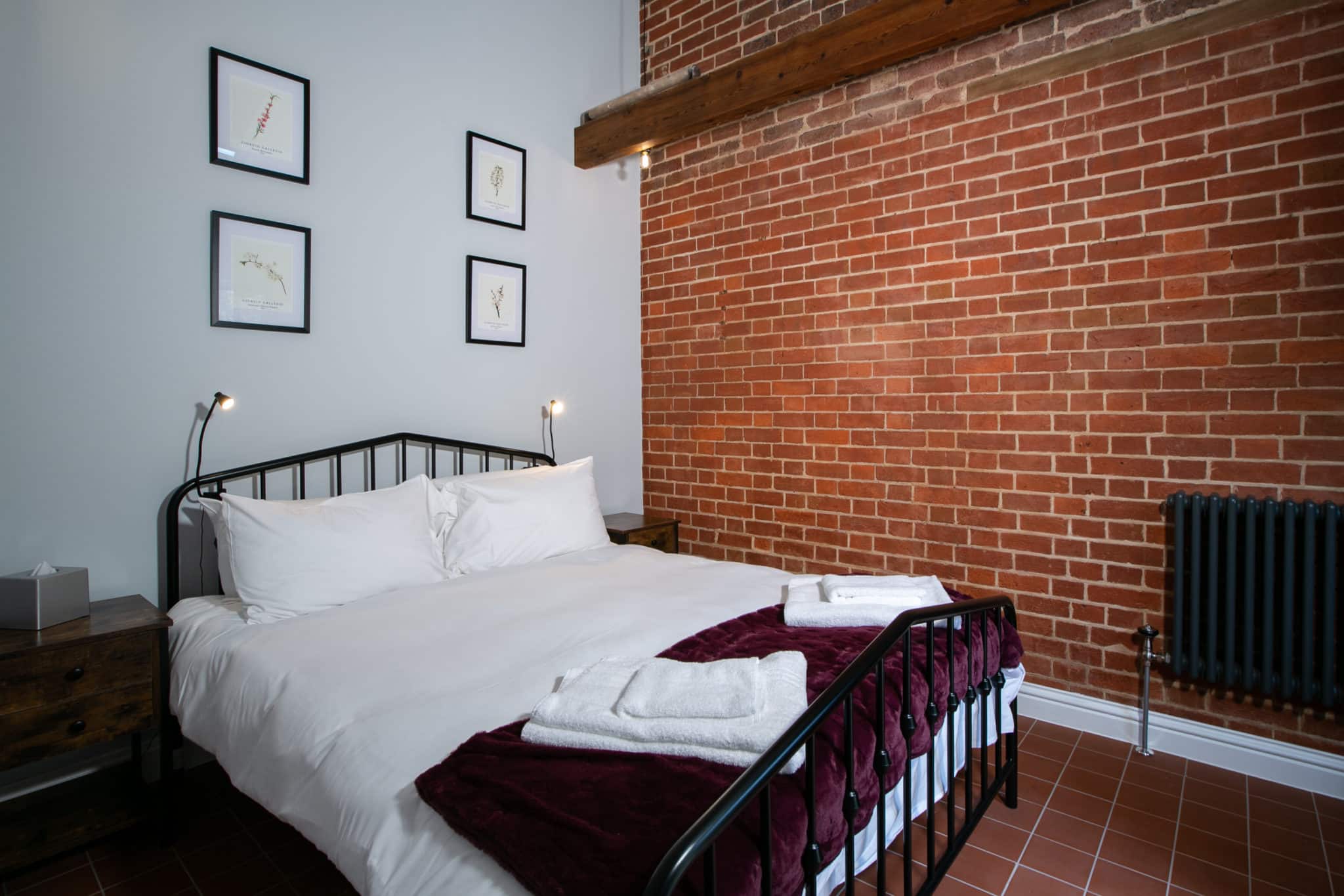 Double bed with toiletries