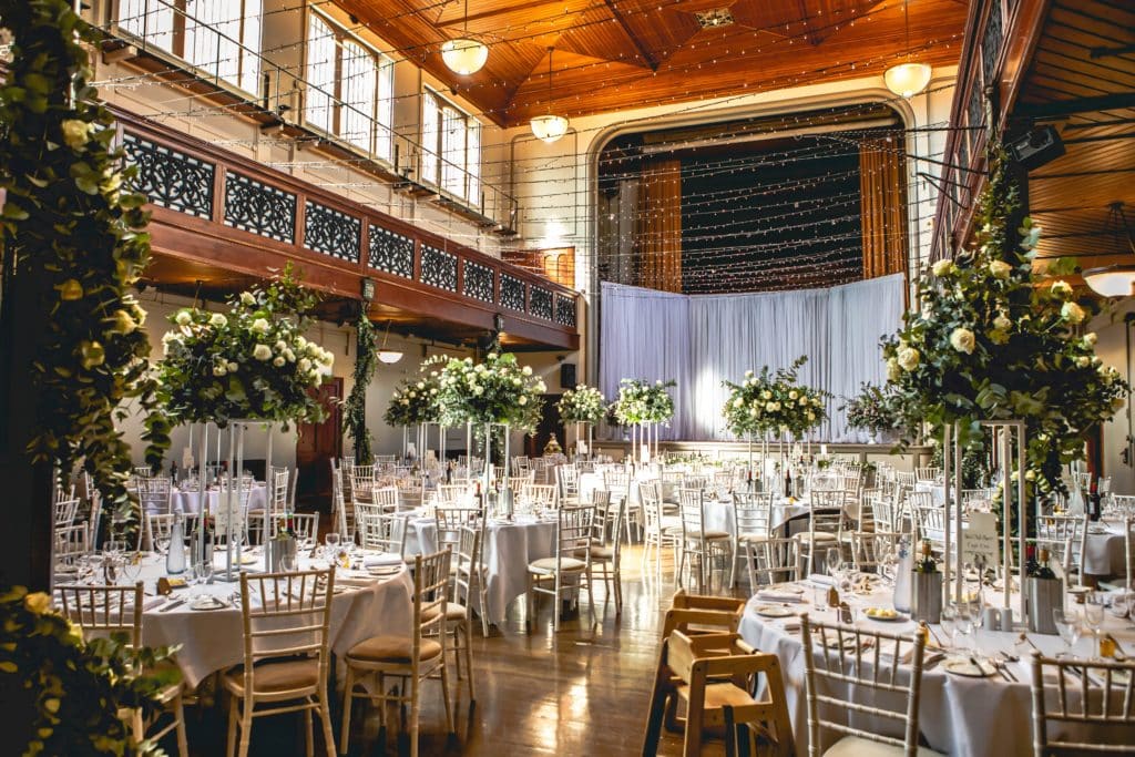 Function Room Decorated for a wedding