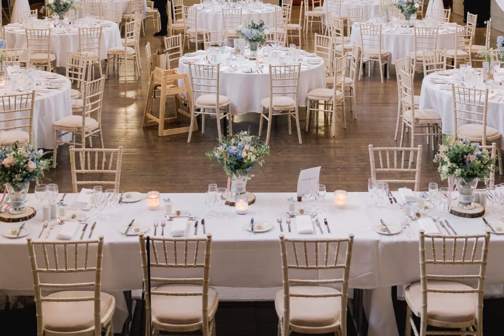 Long table with flower arrangement